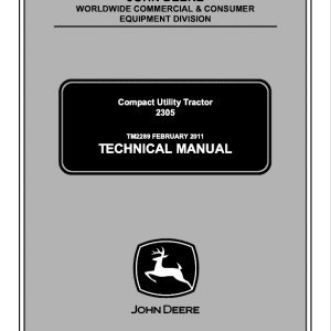 John Deere 2305 Compact Tractor Repair Technical Manual