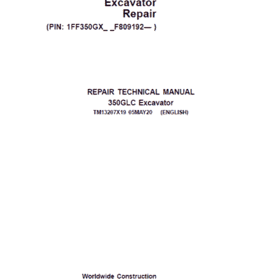 Cart John Deere 350GLC Repair Service Manual