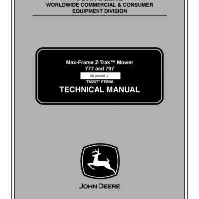 Cart John Deere 777, 797 Max-Frame ZTrak Mower Repair Manual