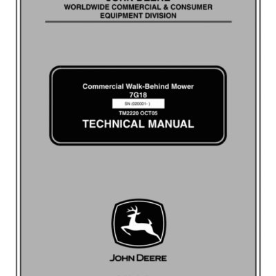 Cart John Deere 7G18 Commercial Walk Behind Mower Repair Manual