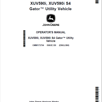 John Deere XUV590i, XUV590i S4 Gator Utility Operator's Manual
