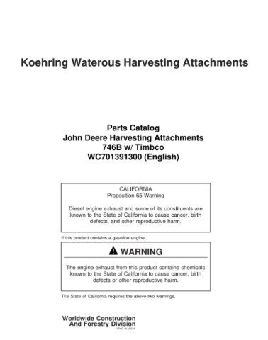 Koehring 746B Hitachi Felling Heads Parts Manual Koehring 746B Hitachi Felling Heads Parts Manual