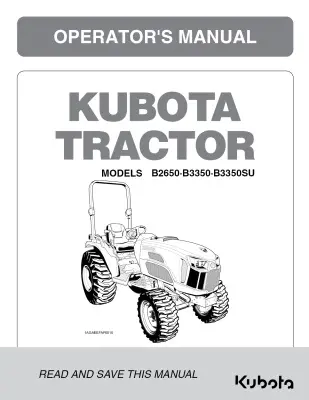 Cart Kubota B2650 B3350su Tractor Operators Manual