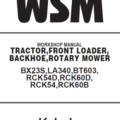 Kubota RCK54D RCK60D Tractor Service Repair Manual