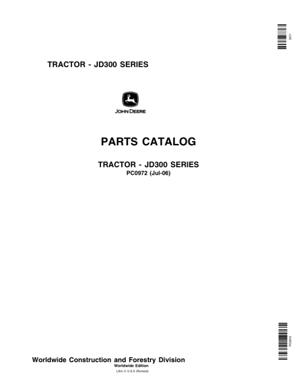 John Deere 300 Tractors Parts Catalog Manual John Deere 300 Tractors Parts Catalog Manual