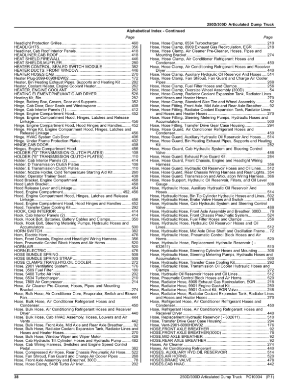 John Deere 250D, 300D Articulated Dump Trucks (SN 608490-626760) Parts Catalog Manual John Deere 250D, 300D Articulated Dump Trucks (SN 608490-626760) Parts Catalog Manual - Image 3