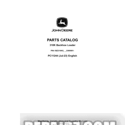 John Deere 310K Backhoes Parts Guide Manual