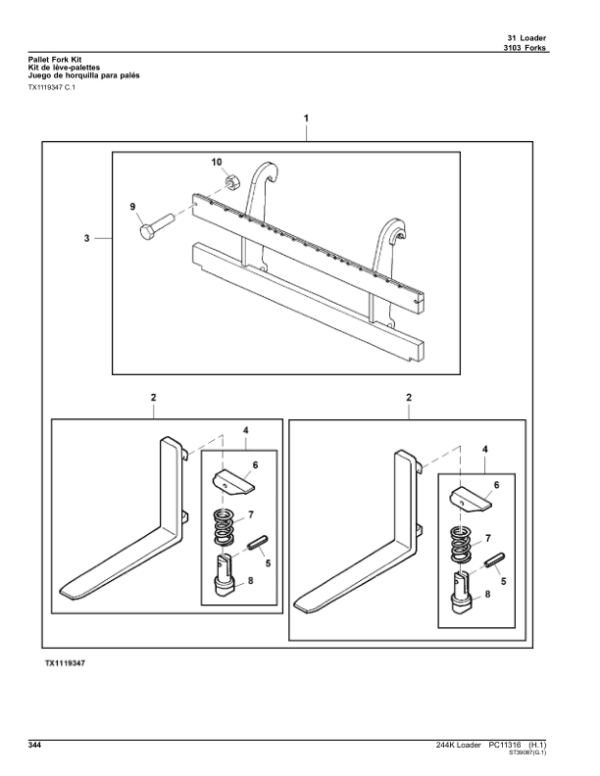 John Deere 244K Loaders (SN B034088-044118) Parts Catalog Manual John Deere 244K Loaders (SN B034088-044118) Parts Catalog Manual - Image 4