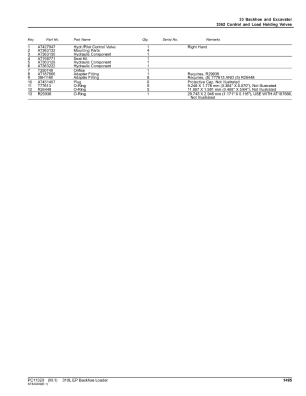John Deere 310L Backhoe Loaders (SN G273920-329327) Parts Catalog Manual John Deere 310L Backhoe Loaders (SN G273920-329327) Parts Catalog Manual - Image 4