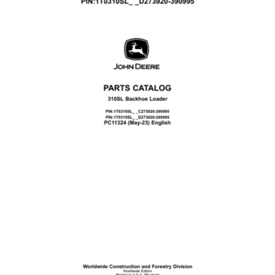 John Deere 310SL Illustrated Parts Manual Guide