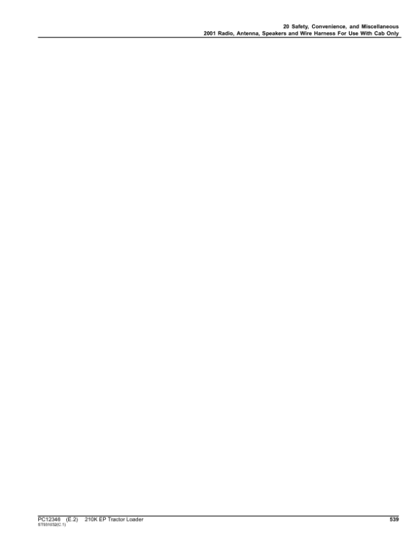 John Deere 210K Loaders (SN PIN:1T8210EP_ _G891000-) Parts Catalog Manual John Deere 210K Loaders (SN PIN:1T8210EP_ _G891000-) Parts Catalog Manual - Image 3