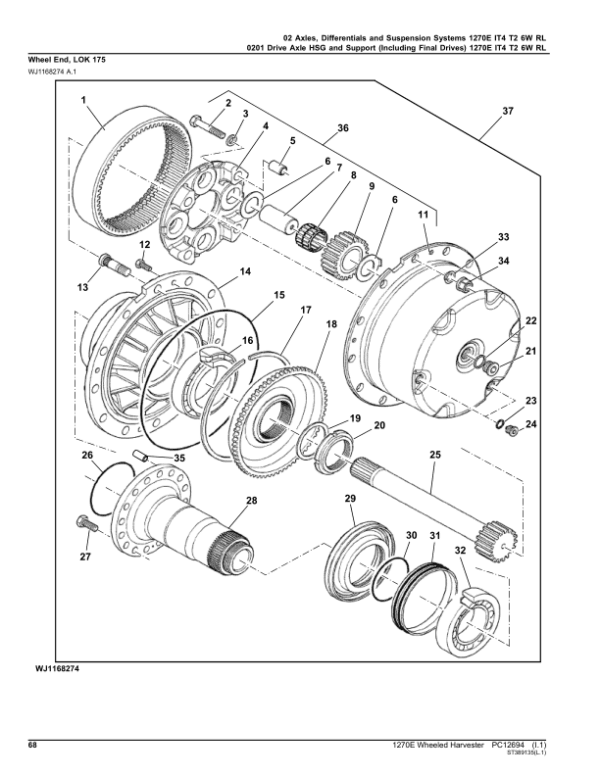 John Deere 1270E IT4 T2 6W Wheeled Harvesters (SN 003009 –003173) Parts Catalog Manual John Deere 1270E IT4 T2 6W Wheeled Harvesters (SN 003009 –003173) Parts Catalog Manual - Image 2