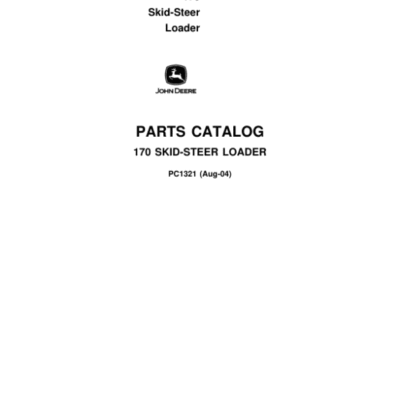 John Deere 170 Skid Steers Parts Catalog Manual