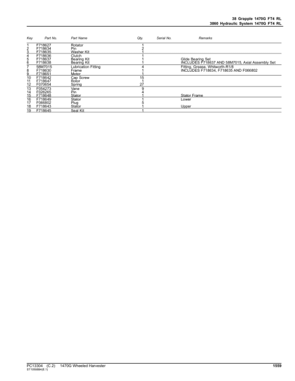 John Deere 1470G Wheeled Harvesters (SN F002089-002210) Parts Catalog Manual John Deere 1470G Wheeled Harvesters (SN F002089-002210) Parts Catalog Manual - Image 3