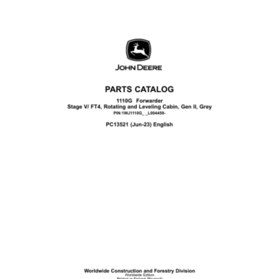 John Deere 1110G FT4 RL Forwarders (SN L004459-) Parts Catalog Manual