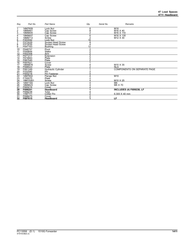 John Deere 1510G FT4 RL Forwarders (SN L004011-004180) Parts Catalog Manual John Deere 1510G FT4 RL Forwarders (SN L004011-004180) Parts Catalog Manual - Image 4
