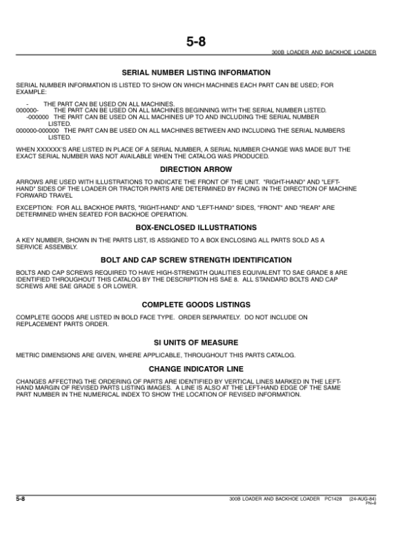 John Deere 300B Backhoes Parts Catalog Manual John Deere 300B Backhoes Parts Catalog Manual - Image 4