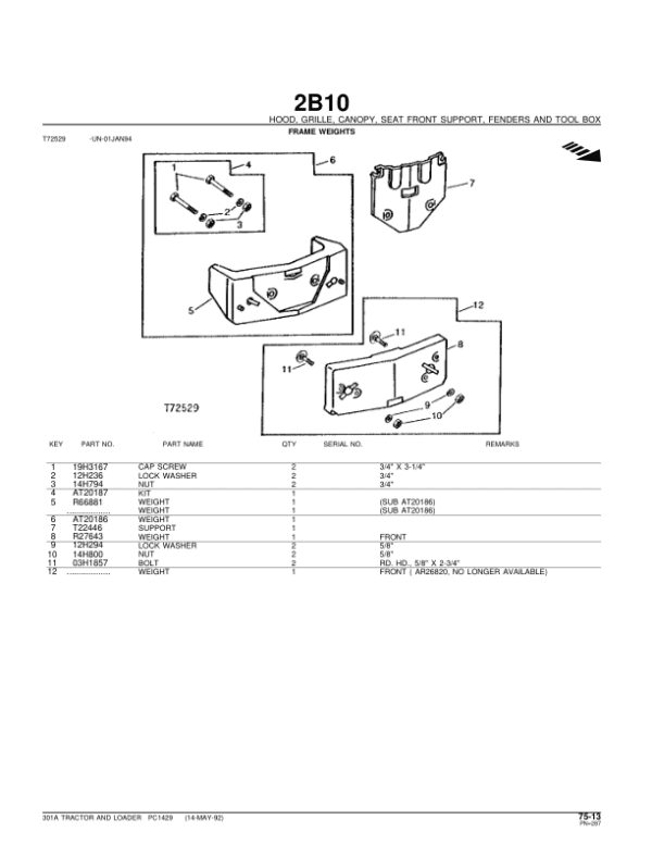 John Deere 301A Tractors Parts Catalog Manual John Deere 301A Tractors Parts Catalog Manual - Image 3