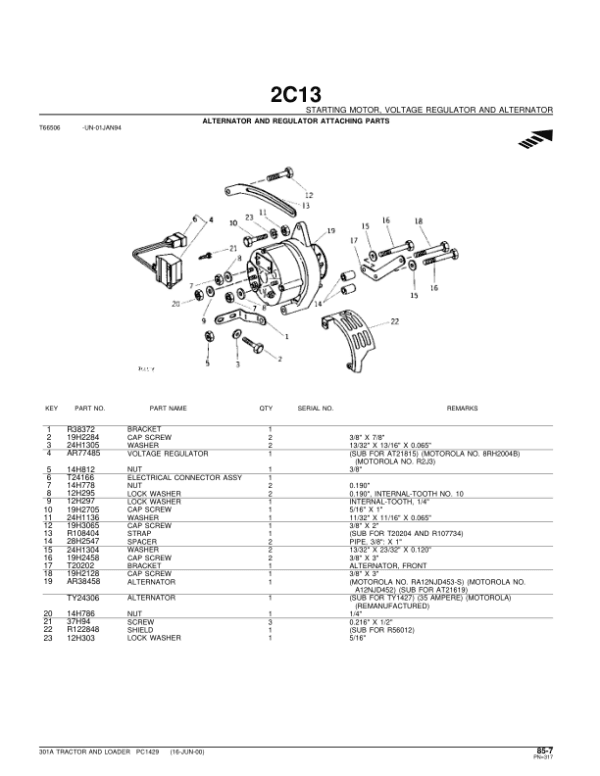 John Deere 301A Tractors Parts Catalog Manual John Deere 301A Tractors Parts Catalog Manual - Image 2