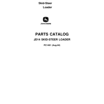 John Deere 14 Skid Steers Parts Catalog Manual