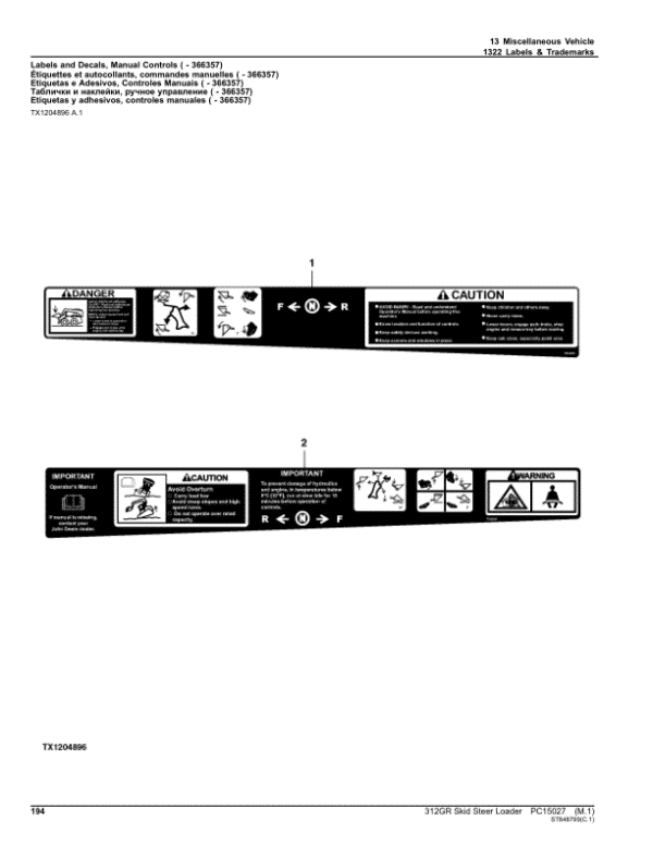 John Deere 312GR Skid Parts Illustrated Manual Guide John Deere 312GR Skid Parts Illustrated Manual Guide - Image 2