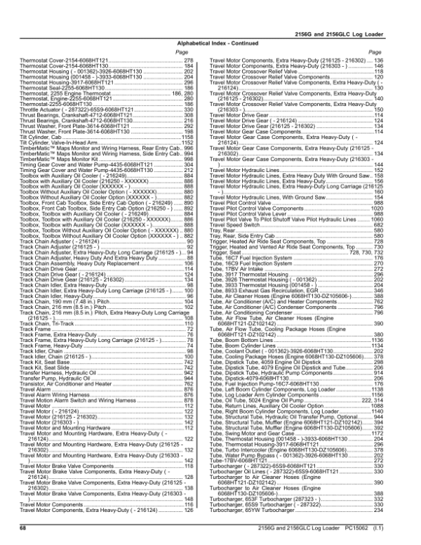 John Deere 2156G, 2156GLC Log Loaders Parts Catalog Manual John Deere 2156G, 2156GLC Log Loaders Parts Catalog Manual - Image 3