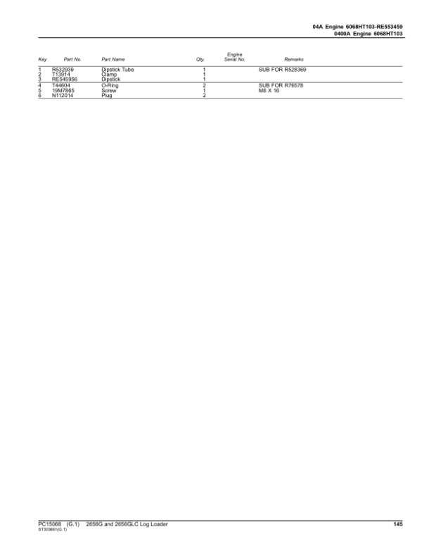 John Deere 2656G, 2656GLC Log Loaders (SN 1FF2656G__F266001-) Parts Catalog Manual John Deere 2656G, 2656GLC Log Loaders (SN 1FF2656G__F266001-) Parts Catalog Manual - Image 4