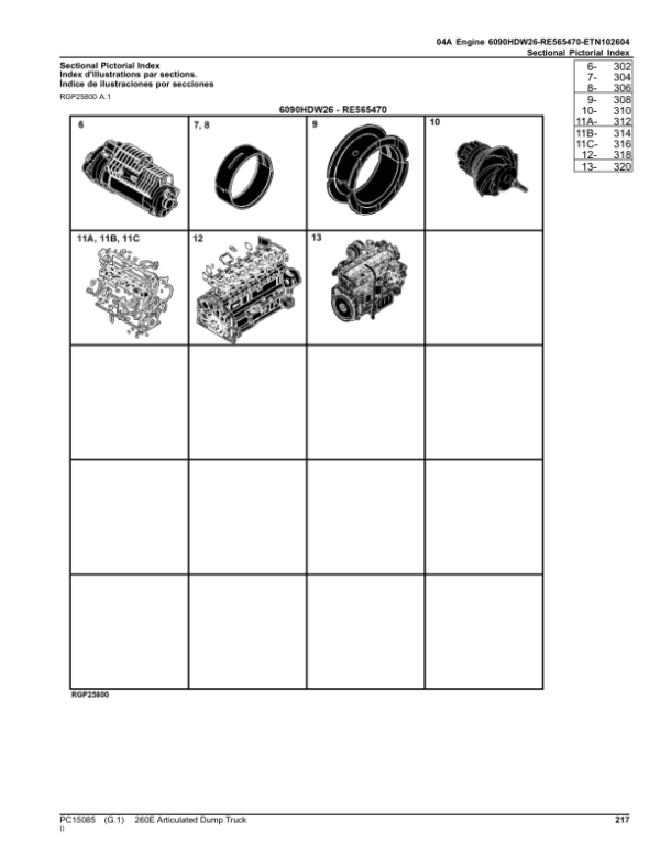 John Deere 260E Articulated Dump Trucks (SN D677827-708124) Parts Catalog Manual John Deere 260E Articulated Dump Trucks (SN D677827-708124) Parts Catalog Manual - Image 3