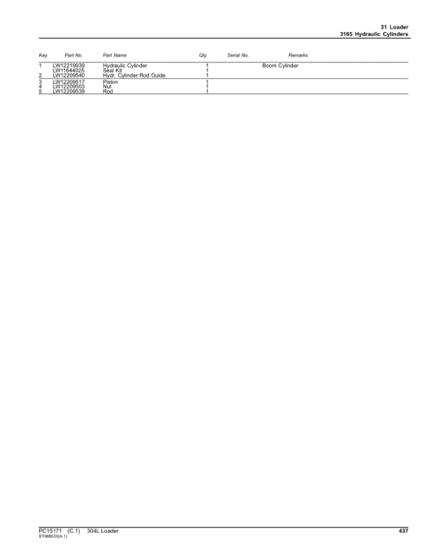 John Deere 304L Loaders (SN 1LU304LX_ _B040073-) Parts Catalog Manual John Deere 304L Loaders (SN 1LU304LX_ _B040073-) Parts Catalog Manual - Image 2
