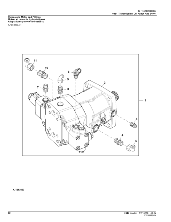 John Deere 244L Loaders (SN 1LU244L_ B047716-) Parts Catalog Manual John Deere 244L Loaders (SN 1LU244L_ B047716-) Parts Catalog Manual - Image 2