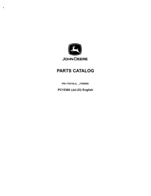 John Deere 310L Backhoe Loaders Parts Manual
