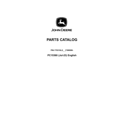 John Deere 310L Backhoe Loaders (SN 1T0310LX_ _F390996-) Parts Catalog Manual