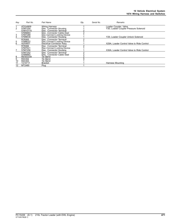 John Deere 210L Tractor Loader (SN 1T0210LX_ _F420826-) Parts Catalog Manual John Deere 210L Tractor Loader (SN 1T0210LX_ _F420826-) Parts Catalog Manual - Image 4