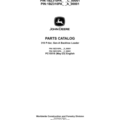John Deere 310 P Backhoe Loaders (SN D_00001- & C_00001- & A_00001-) Parts Catalog Manual