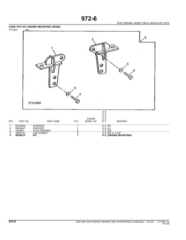 John Deere 3.9L, 4039, 4.5L, 4045 Marine Engines – Dubuque Parts Catalog Manual John Deere 3.9L, 4039, 4.5L, 4045 Marine Engines – Dubuque Parts Catalog Manual - Image 2
