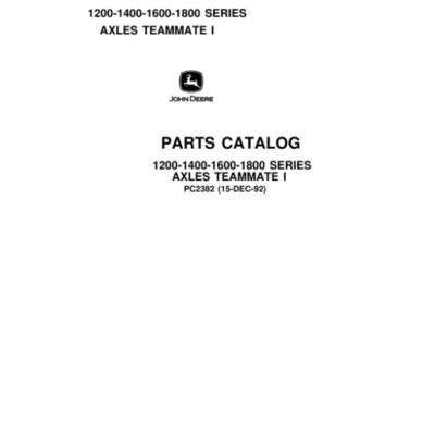 John Deere 1200, 1400, 1600, 1800 Axles Parts Catalog Manual
