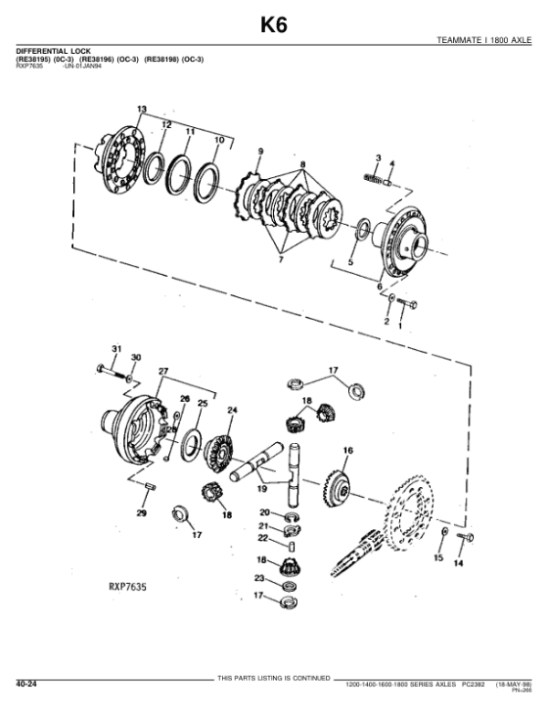 John Deere 1200, 1400, 1600, 1800 Axles Parts Catalog Manual John Deere 1200, 1400, 1600, 1800 Axles Parts Catalog Manual - Image 2