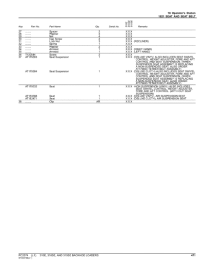 John Deere 310E, 310SE, 315SE Backhoes Parts Catalog Manual - Image 4