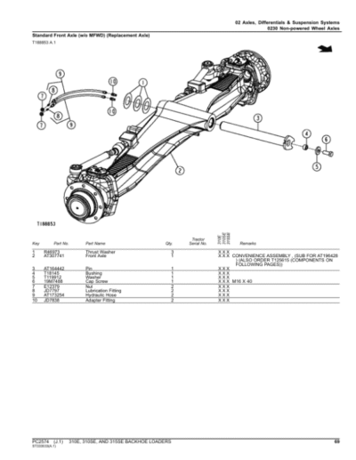 John Deere 310E, 310SE, 315SE Backhoes Parts Catalog Manual - Image 3