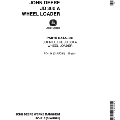 John Deere 300A Backhoes Parts Catalog Manual
