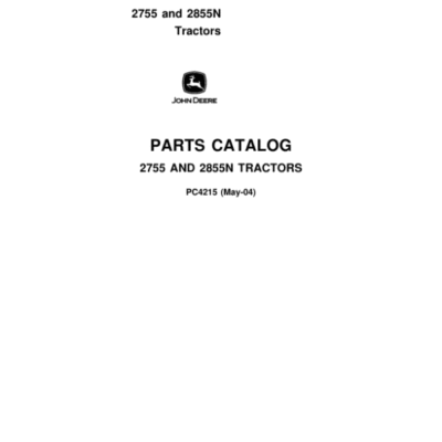 John Deere 2755, 2855N Tractors Parts Catalog Manual