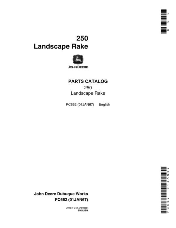 John Deere 250 LR Attachments (LANDSCAPE RAKE) Parts Catalog Manual John Deere 250 LR Attachments (LANDSCAPE RAKE) Parts Catalog Manual