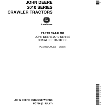 John Deere 2010 Crawlers Parts Catalog Manual