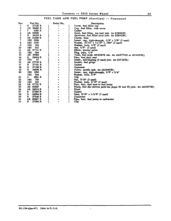 John Deere 3010 Tractors Parts Catalog Manual John Deere 3010 Tractors Parts Catalog Manual - Image 3