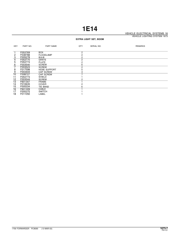 John Deere 1758 Forwarders (SN 002001-) Parts Catalog Manual John Deere 1758 Forwarders (SN 002001-) Parts Catalog Manual - Image 3