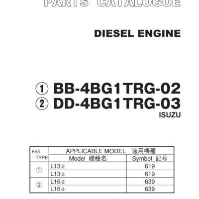 Isuzu BB-4BG1TRG, DD-4BG1TRG Engine Parts Catalog Manual