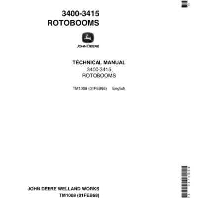 Cart John Deere 3400, 3415 Rotobooms Technical Manual