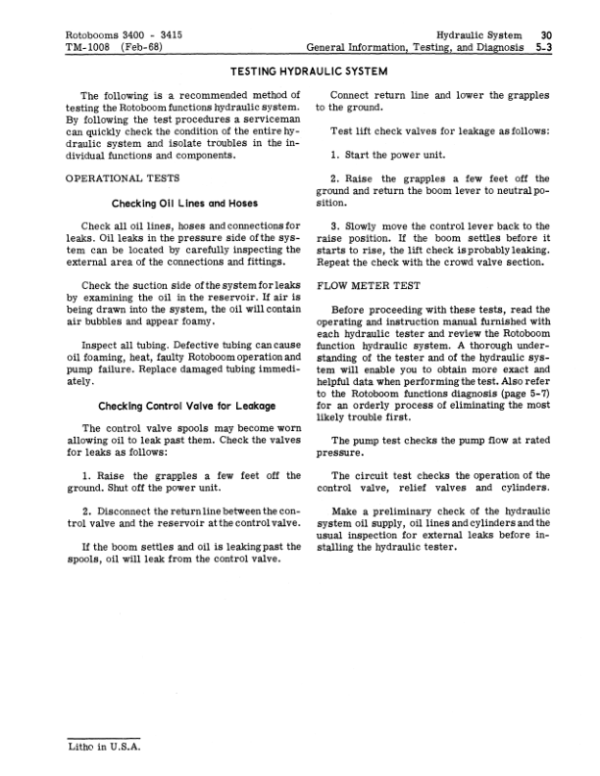 John Deere 3400, 3415 Rotobooms Repair Technical Manual – (TM1008)