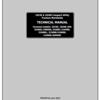 John Deere 1023E & 1026R Repair Manual - TM109719