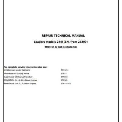 John Deere 244J Loader Technical Manual